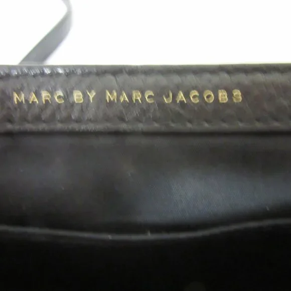 Marc by Marc Jacobs Black Pebbled Leather Small Flap Over Snap Closure Crossbody - Picture 3 of 4
